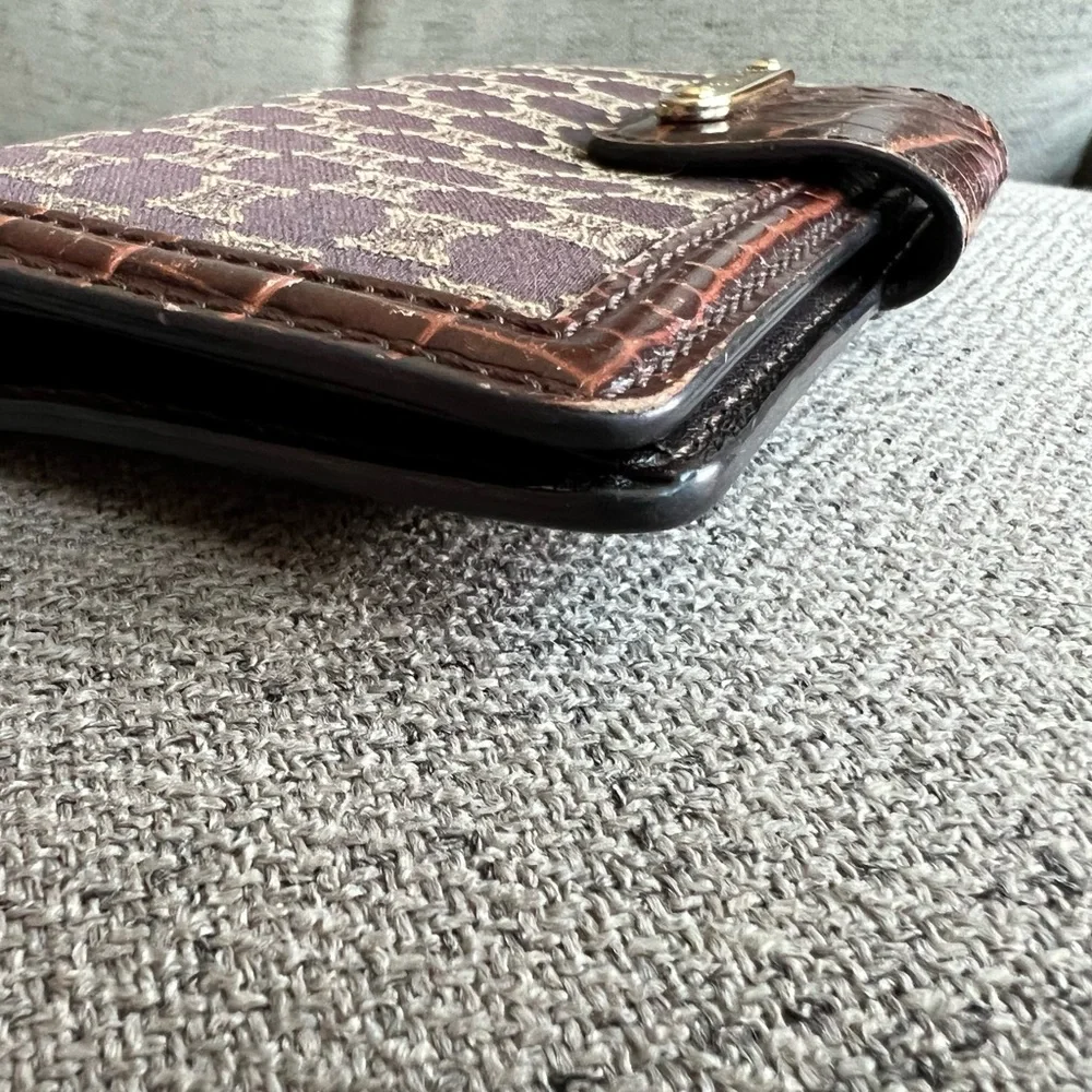 Celine Macadam brown bifold snap wallet